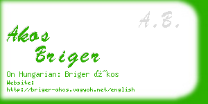 akos briger business card